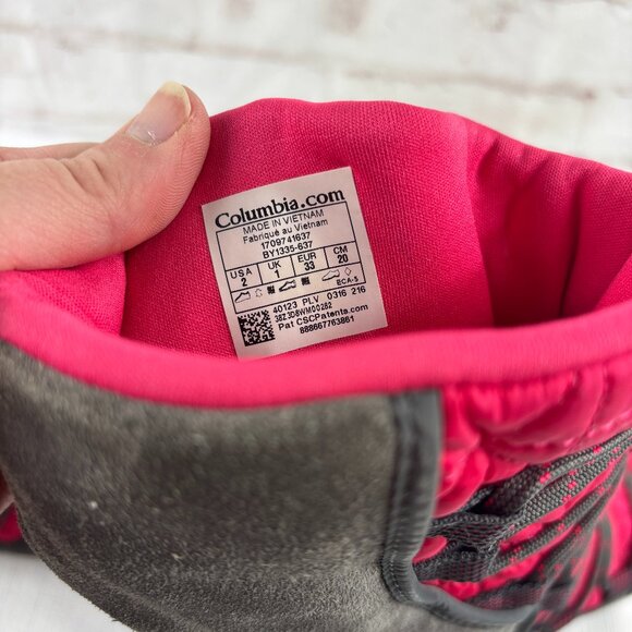 Columbia Girls Youth 2 Pink Gray Loveland Omni-heat Waterproof Winter Snow Boots - Picture 2 of 14